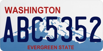 WA license plate ABC5352
