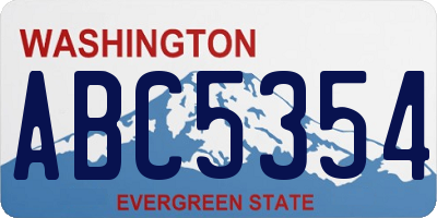 WA license plate ABC5354