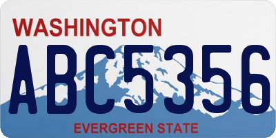 WA license plate ABC5356