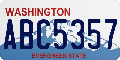 WA license plate ABC5357