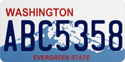 WA license plate ABC5358