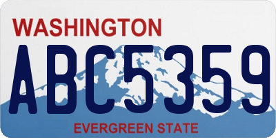 WA license plate ABC5359
