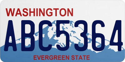 WA license plate ABC5364