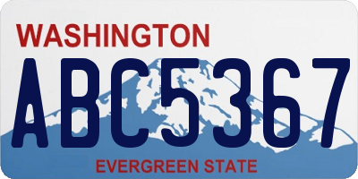 WA license plate ABC5367