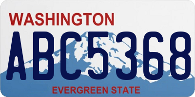 WA license plate ABC5368