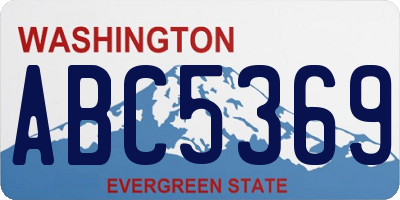 WA license plate ABC5369