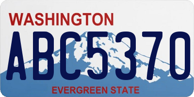 WA license plate ABC5370