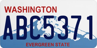 WA license plate ABC5371