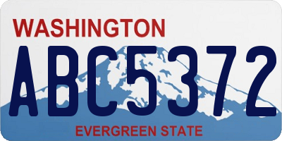 WA license plate ABC5372