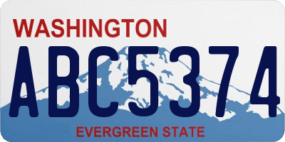 WA license plate ABC5374
