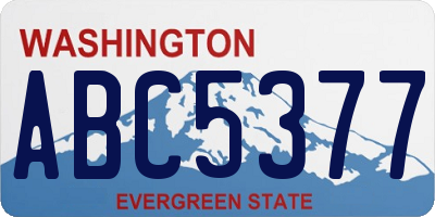 WA license plate ABC5377