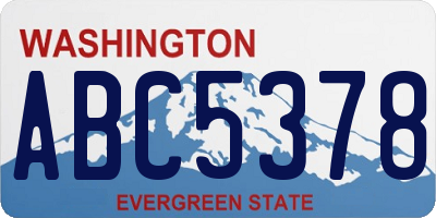 WA license plate ABC5378