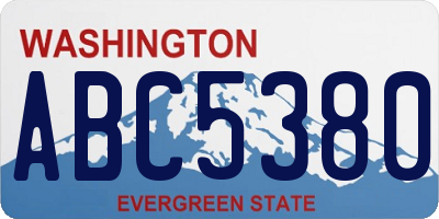 WA license plate ABC5380