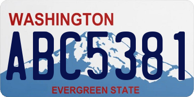 WA license plate ABC5381