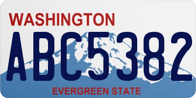 WA license plate ABC5382
