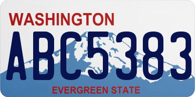 WA license plate ABC5383