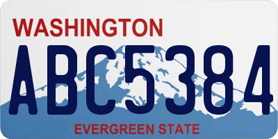 WA license plate ABC5384