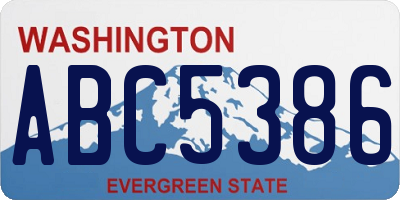 WA license plate ABC5386