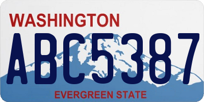 WA license plate ABC5387