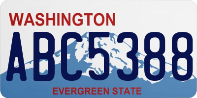 WA license plate ABC5388