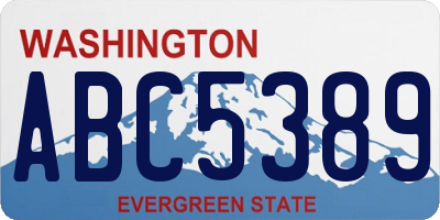 WA license plate ABC5389