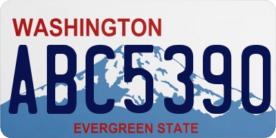 WA license plate ABC5390