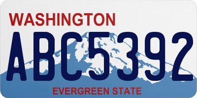 WA license plate ABC5392
