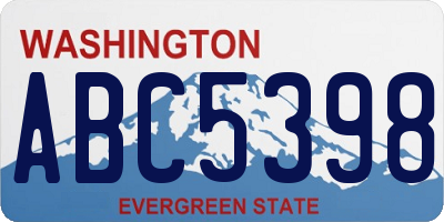 WA license plate ABC5398