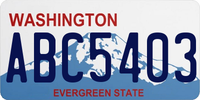 WA license plate ABC5403