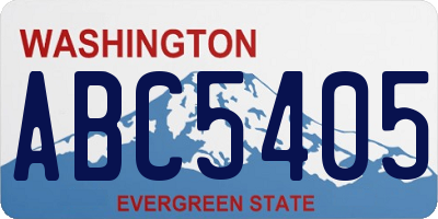WA license plate ABC5405