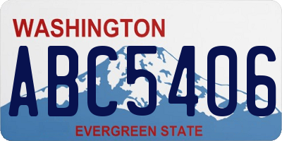 WA license plate ABC5406