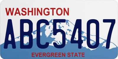 WA license plate ABC5407