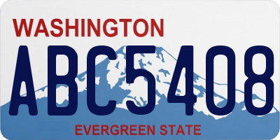 WA license plate ABC5408