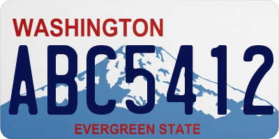 WA license plate ABC5412