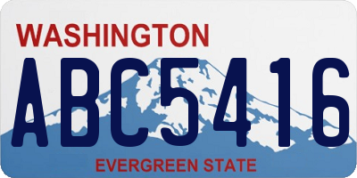 WA license plate ABC5416