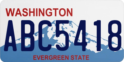 WA license plate ABC5418