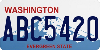 WA license plate ABC5420