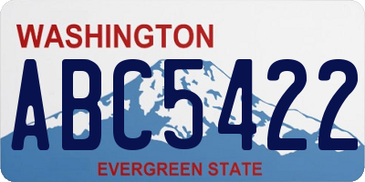 WA license plate ABC5422