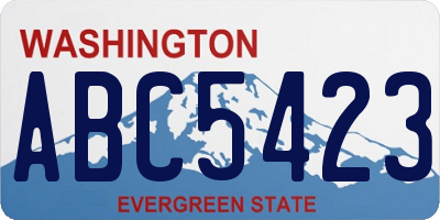 WA license plate ABC5423
