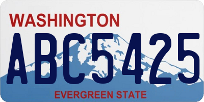 WA license plate ABC5425