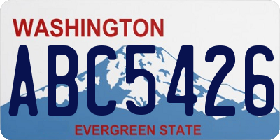 WA license plate ABC5426