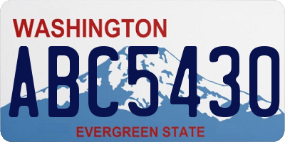 WA license plate ABC5430