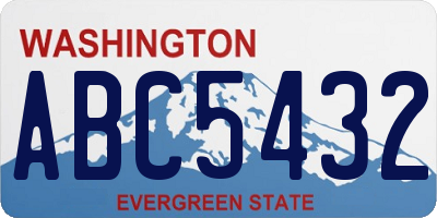 WA license plate ABC5432
