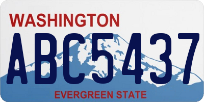 WA license plate ABC5437
