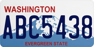 WA license plate ABC5438