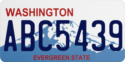 WA license plate ABC5439