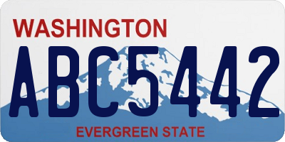 WA license plate ABC5442
