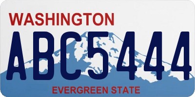 WA license plate ABC5444
