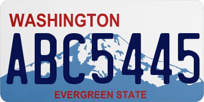 WA license plate ABC5445