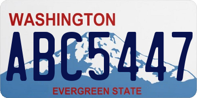 WA license plate ABC5447